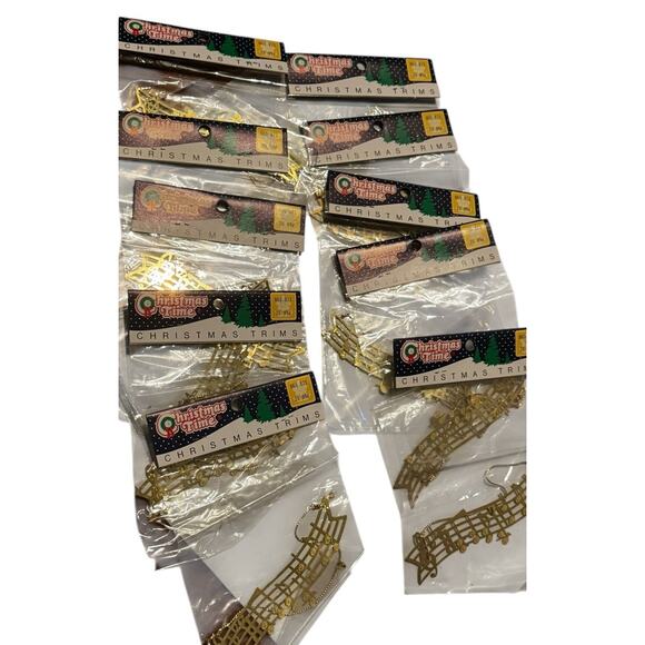 Lot of 10 Vintage Gold Metal Music Note Banner Ornaments Flexible NOS Taiwan - Picture 4 of 5